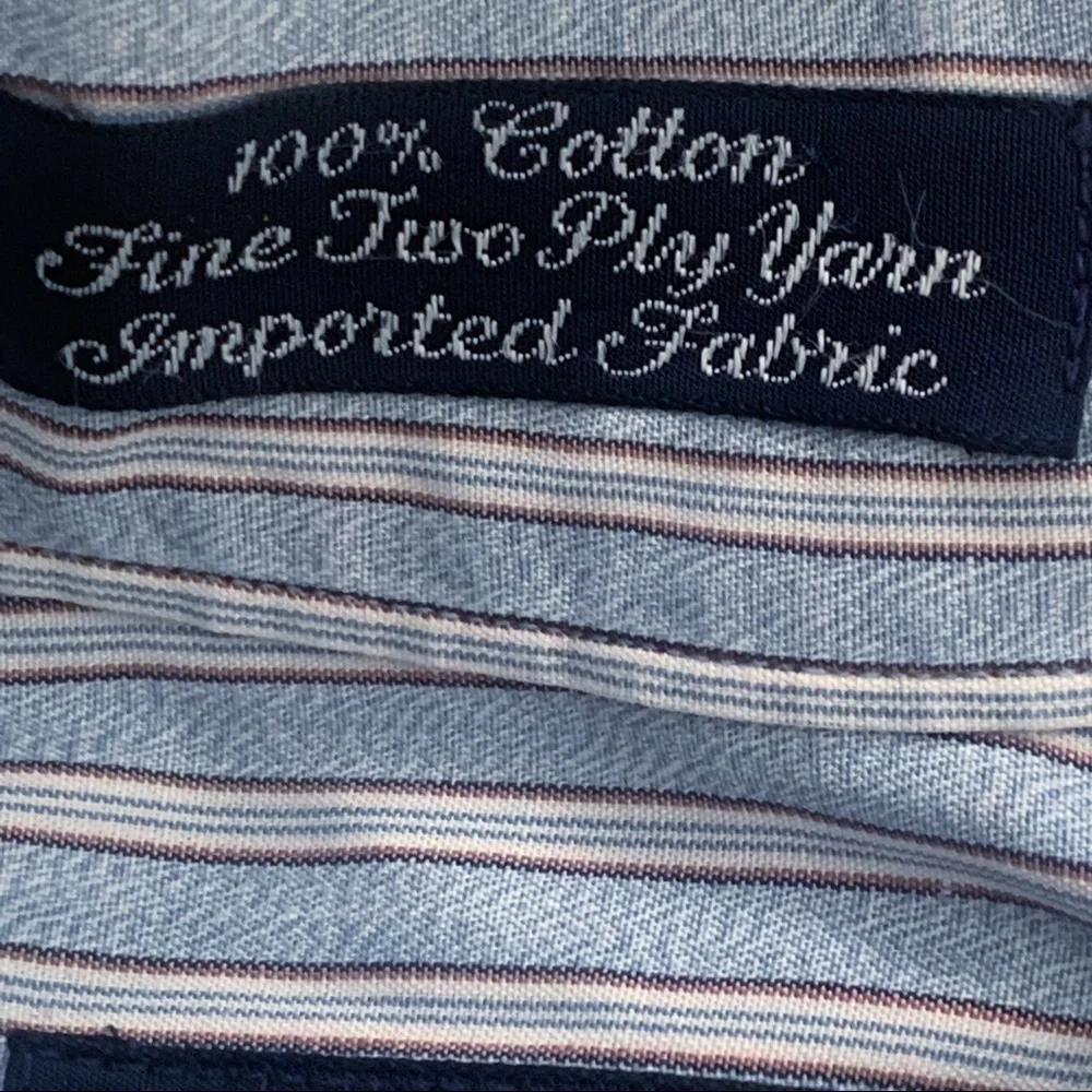 Vintage Burberrys of London Sky Blue Striped Button Down‎ Shirt Size Large
